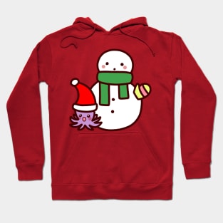 Christmas Octopus and Snowman Hoodie